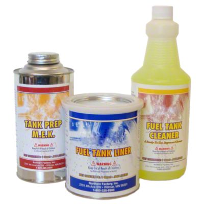 Gas Fuel Tank Cleaner/Prep/Liner Leak Repair Kit