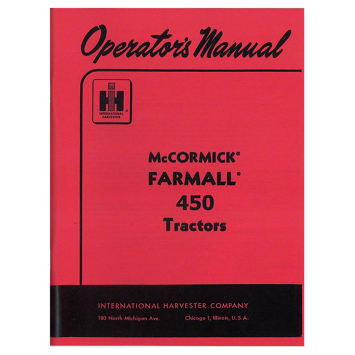 REP103 - OPERATORS MANUAL: FARMALL 450