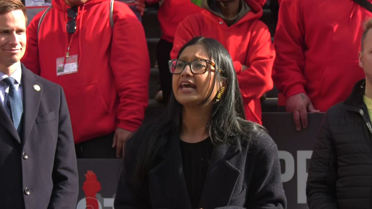 Councilwoman Shahana Hanif, a Democratic Socialist, is facing political scientist Maya Kornberg in next month’s Democratic primary. (Spectrum News NY1)