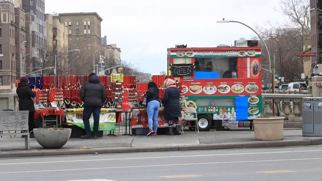 Street vendors demonstrate for protection and work equipment