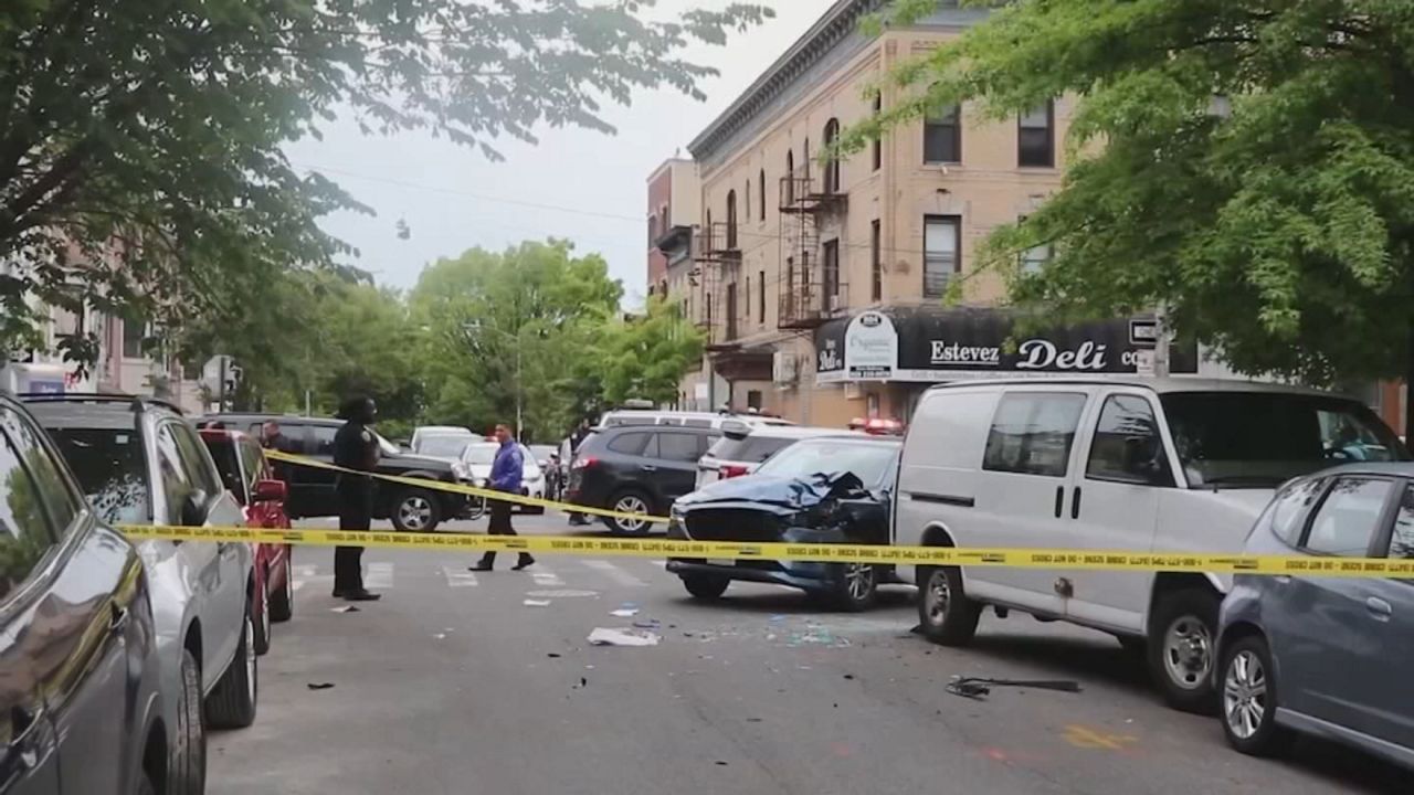 A crime scene in Brooklyn is pictured.