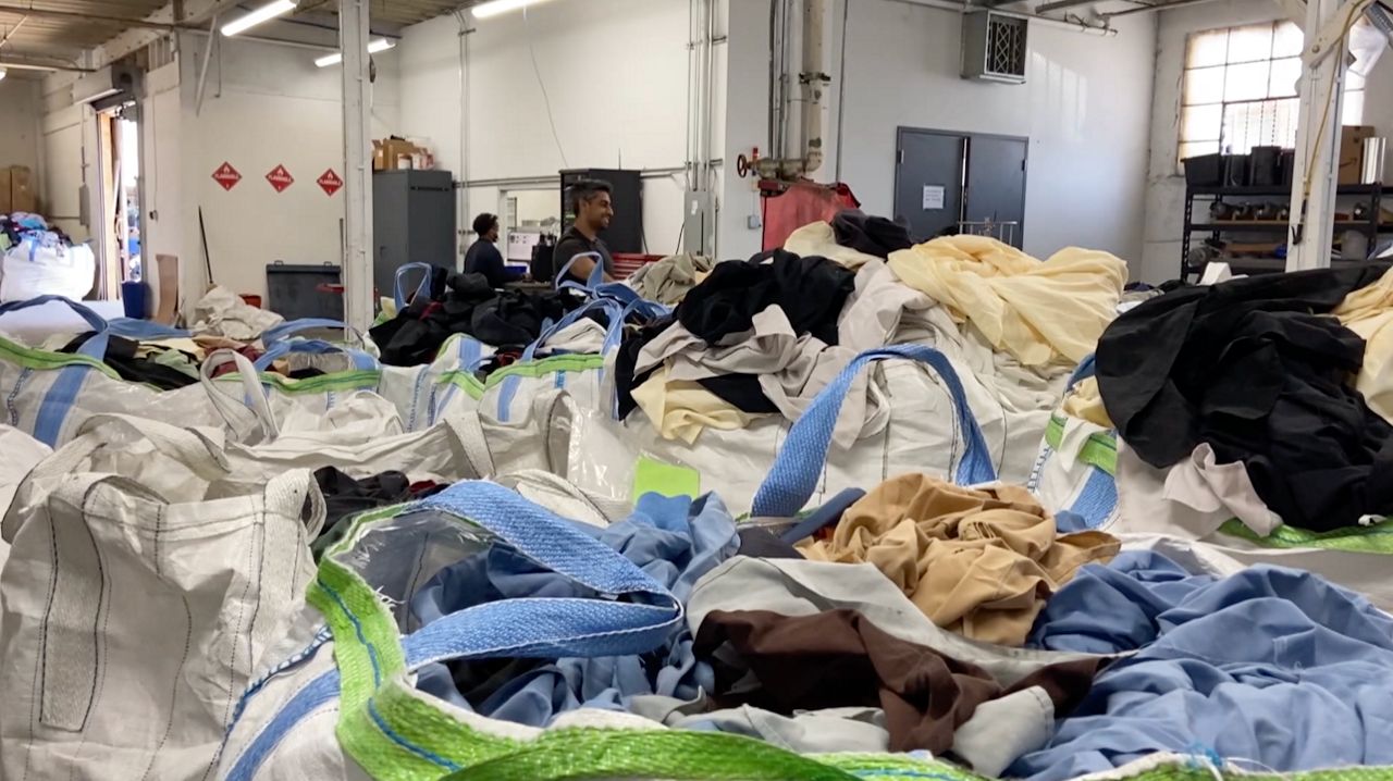 Piles of clothes