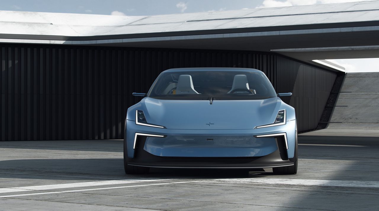 The Polestar O2 is an electric convertible concept that comes with a drone. (Polestar)