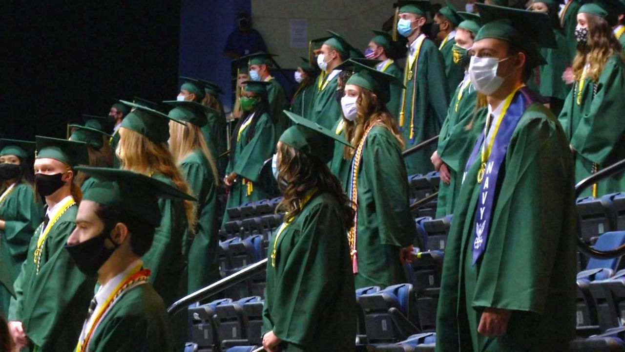 Volusia Seniors Walking Modified Graduation Ceremonies