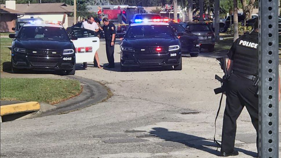 Police are investigating a shooting involving three victims in Melbourne Tuesday. (C. Butler, Brevard County Fire Rescue)