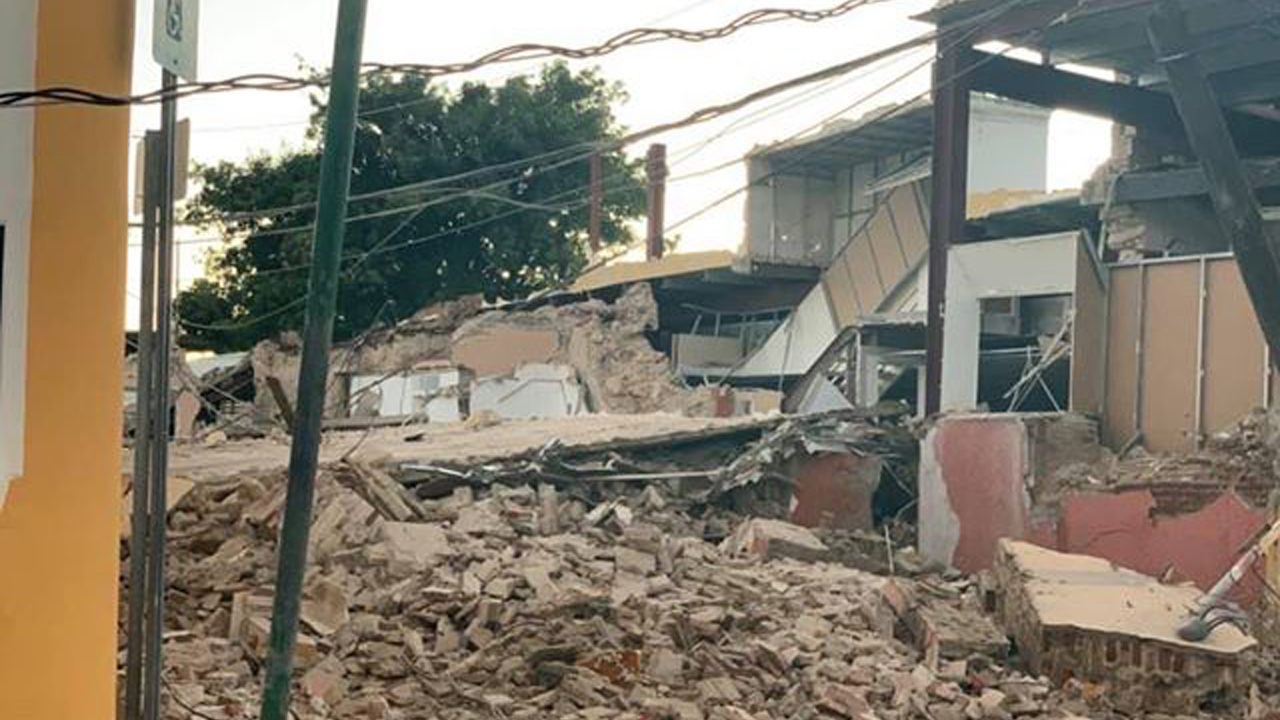 Damage, like that of the Guayanilla Catholic Church, can be seen in the town of Guayanilla after a powerful earthquake struck Puerto Rico on Tuesday, January 7, 2020. (Photo courtesy of the family and friends of Belisa Rivera Negron)