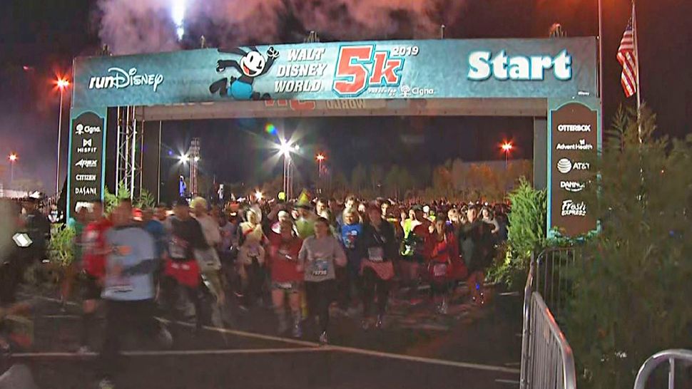 One for the money. Two for the show. Three to get ready. And four to GO! The Walt Disney World Marathon has kicked off. (Derrick King/Spectrum News)