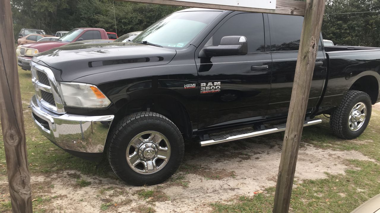 A Winter Park man was accused of driving this stolen 2014 Dodge Ram 2500 pickup and attempting to elude the Florida Highway Patrol.  (Florida Highway Patrol)