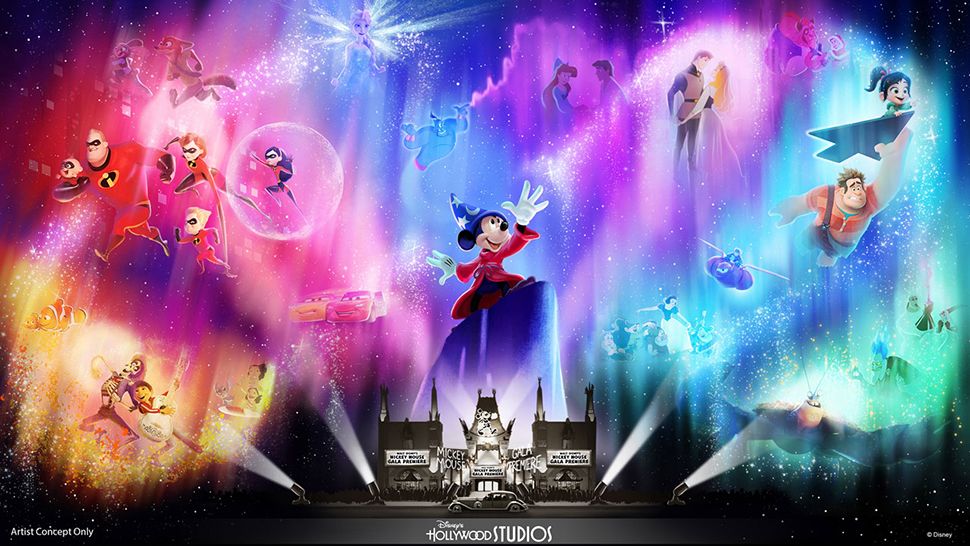 Concept art of the Wonderful World of Animation nighttime show coming to Disney's Hollywood Studios. (Courtesy of Disney)
