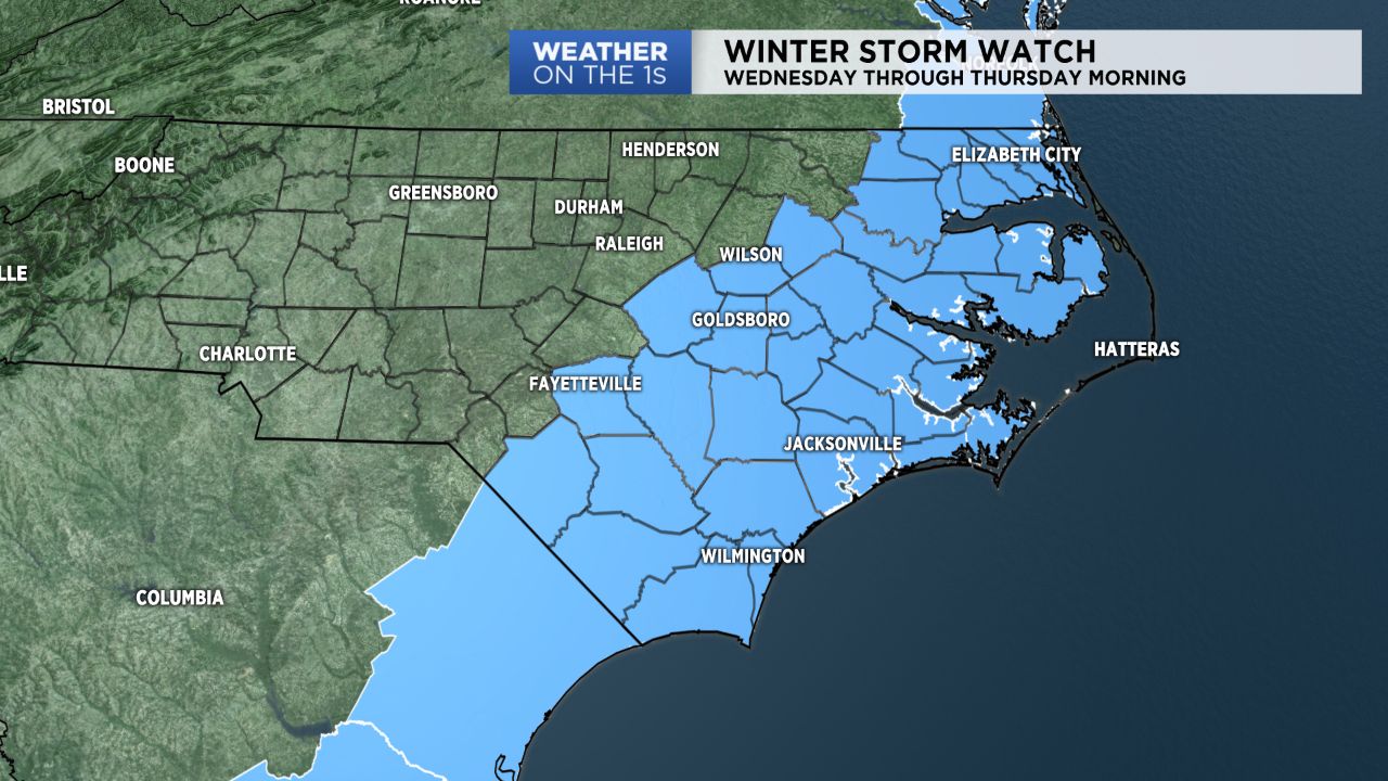 Winter storm watch map