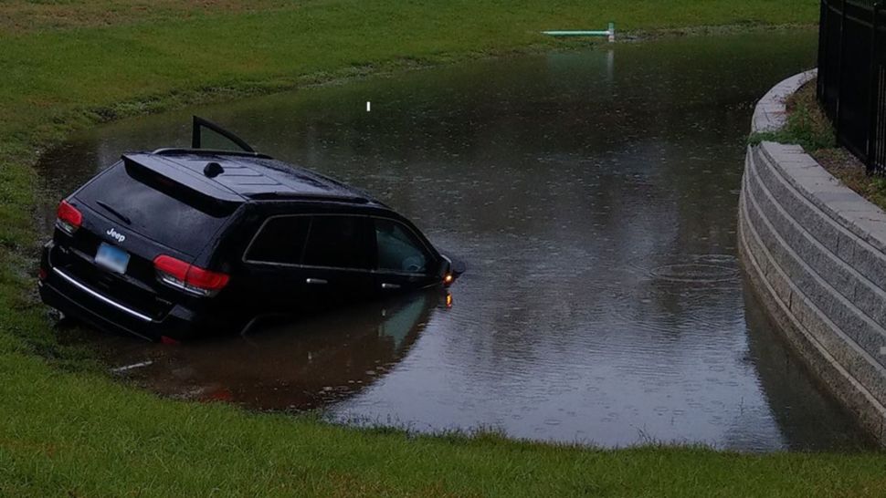 Flagler County deputies rescued two women after their SUV crashed into a lake on Friday. (Courtesy of Flagler County Sheriff's Office)
