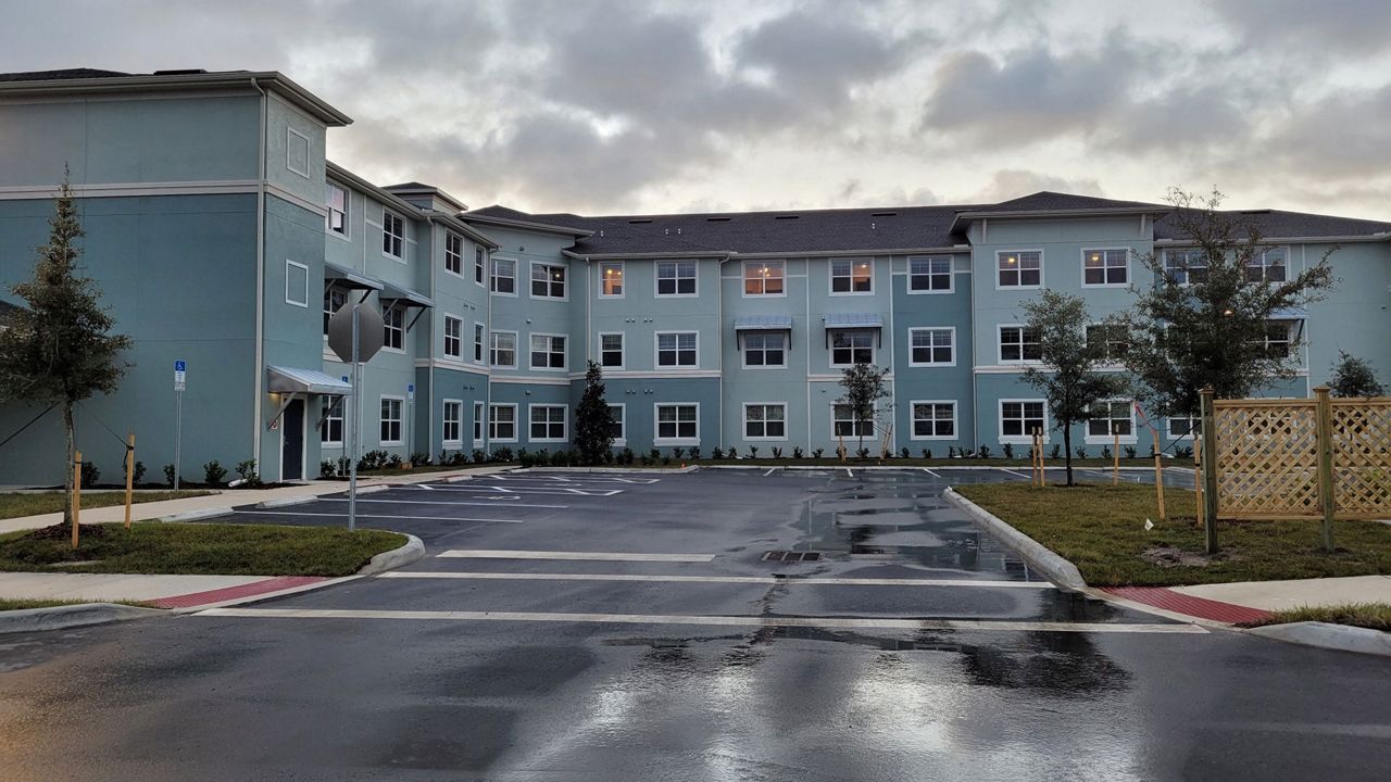 Gannet Pointe is moving residents into one building while the other should be completed in March. (Molly Duerig, Spectrum News)