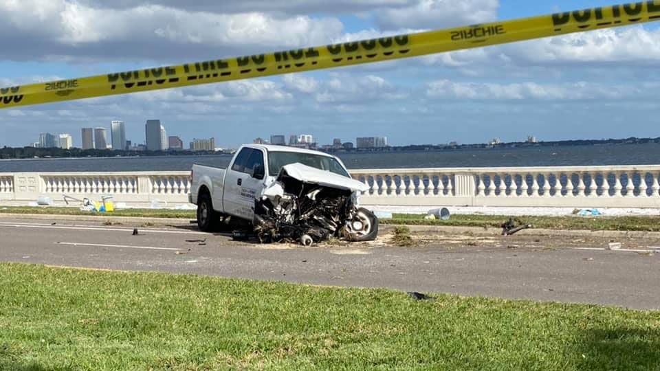 A pedestrian was hit and killed on Bayshore Boulevard at W Julia Avenue Thursday afternoon. (Photo Courtesy of the Tampa Police Department)