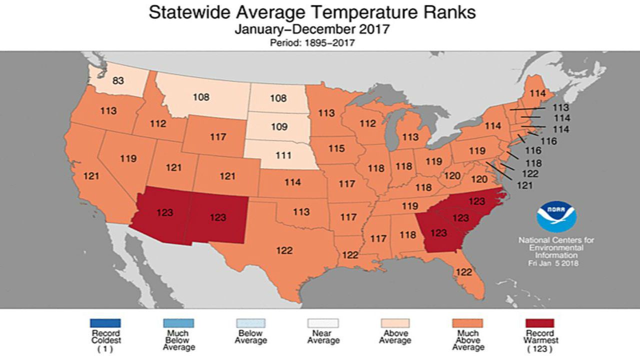 2017 Was The Warmest Year On Record For North Carolina
