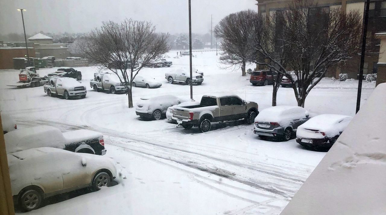 Snow in Lubbock, Texas. (Spectrum News 1/Annette Garcia)