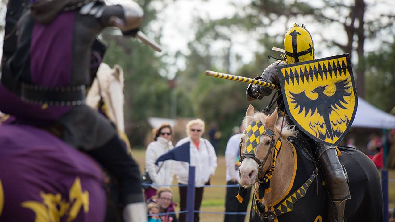 Jousting is one of the activities happening at the Brevard Renaissance Festival every weekend through February. (Brevard Renaissance Festival)