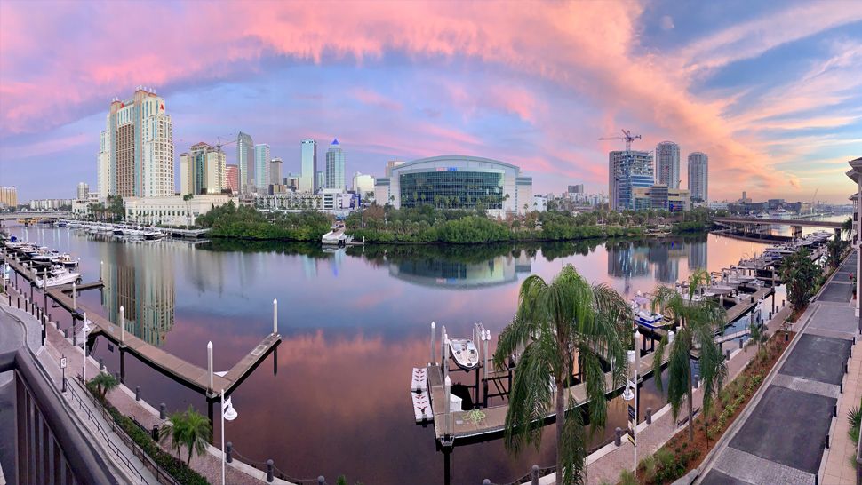 Submitted via Spectrum Bay News 9 app: Sunrise over downtown Tampa earlier this week. (Courtesy of viewer Morgan)