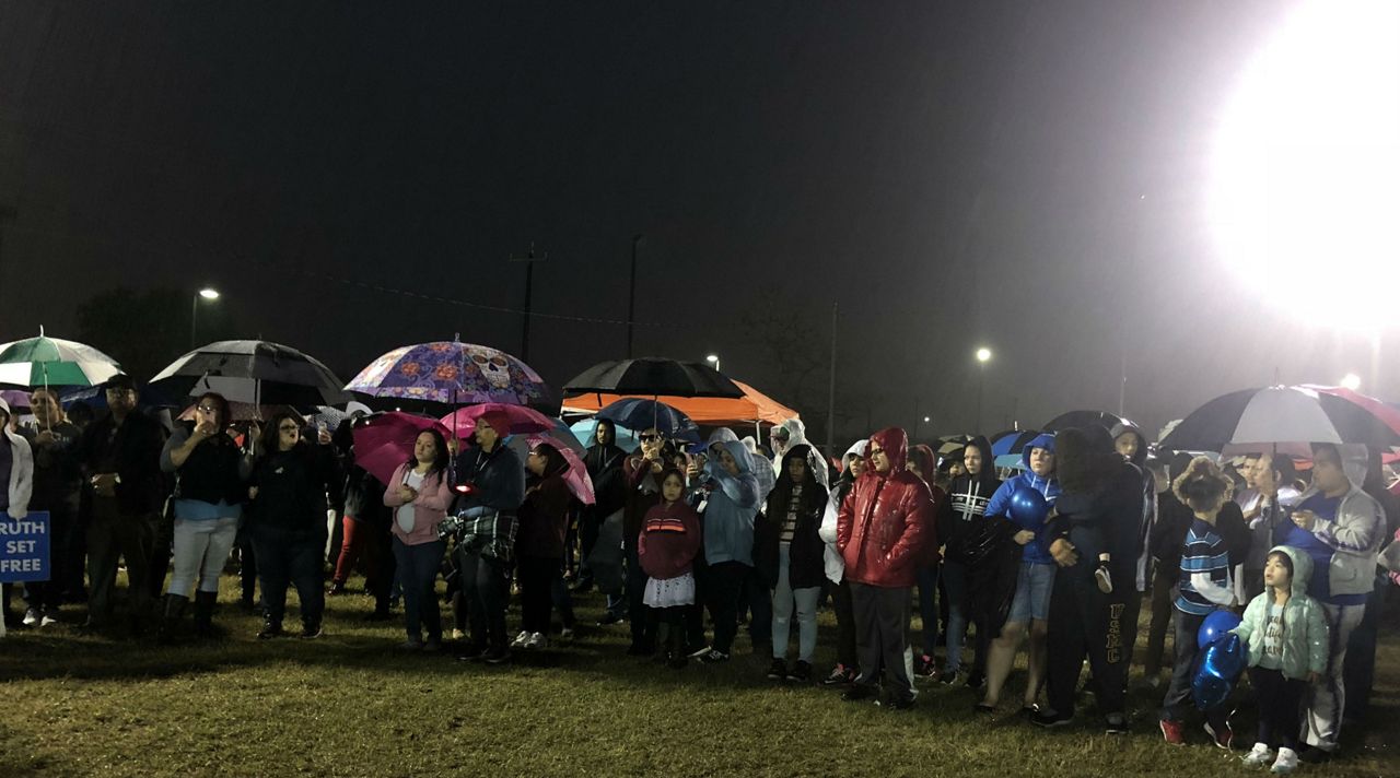 Many gather for 8-month-old King Jay Davila's prayer vigil January 11, 2019 (Spectrum News)