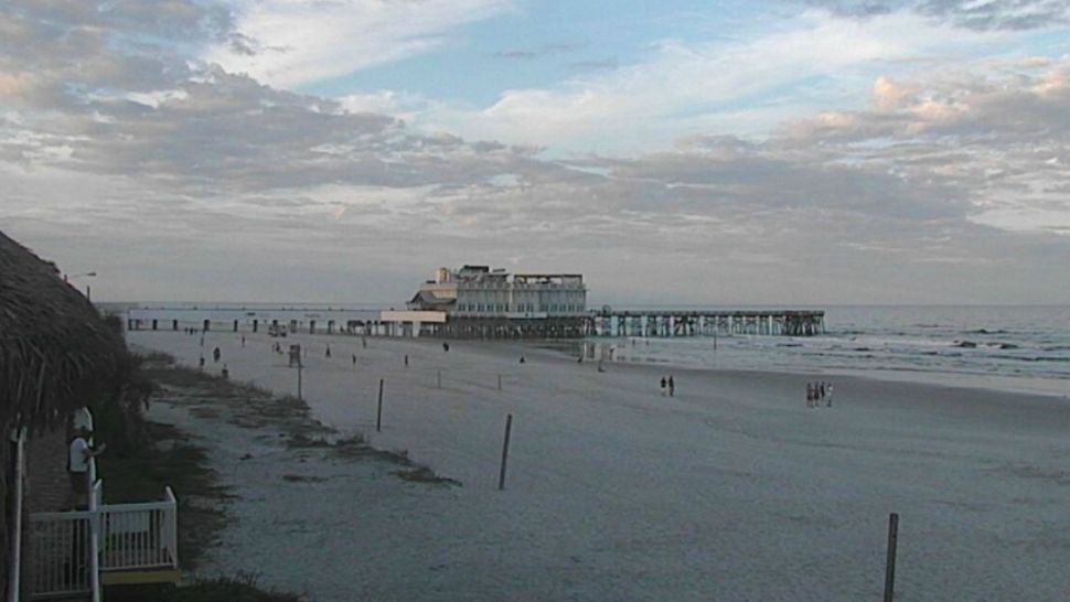 This is the Daytona Beach Ocean Deck cam on Saturday evening, January 12, 2019. (Spectrum News 13)