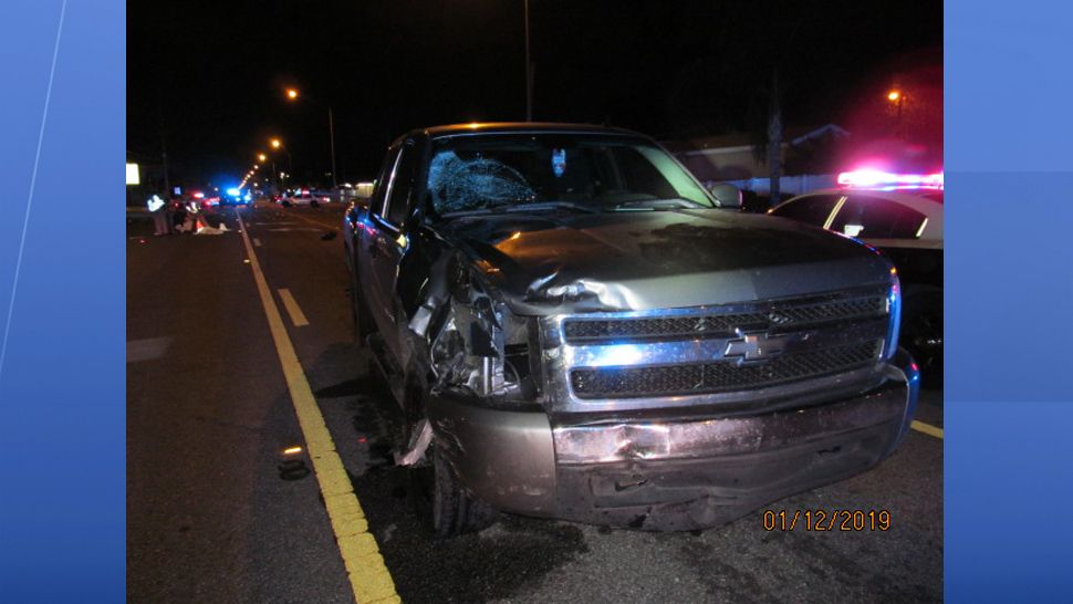 Two females riding a motor scooter were killed after turning into the path of a Chevy pickup truck, according to the Florida Highway Patrol. (Courtesy of FHP)