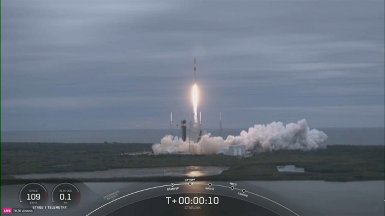 The Falcon 9 rocket sent up Starlink 12-4 mission from Space Launch Complex 40 at Cape Canaveral Space Force Station on Monday, Jan. 13, 2025. (SpaceX)