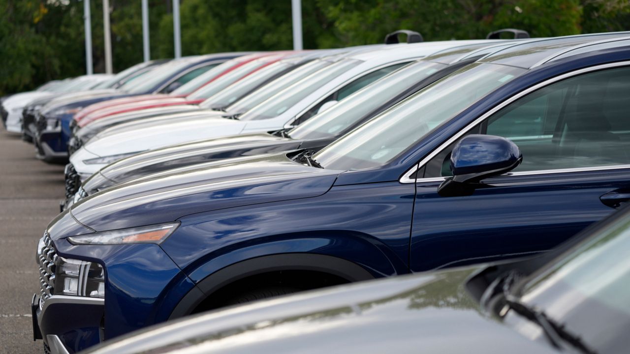 A line of cars