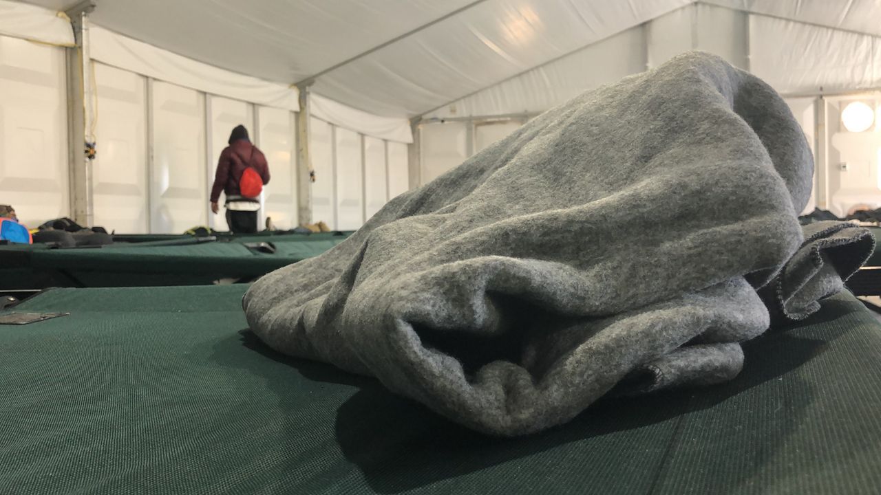 homeless shelter bed blanket