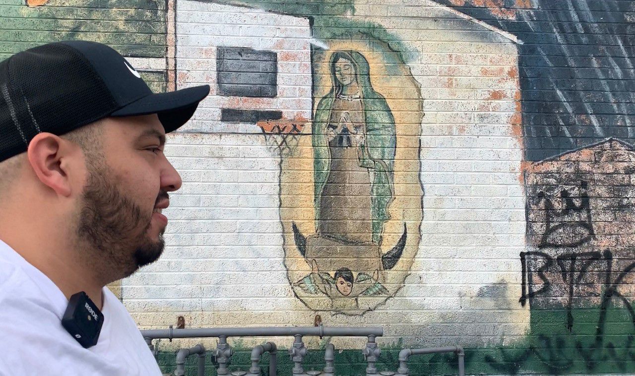 Hector Ginez stands near Gateway Fellowship Church on San Antonio’s North Side. (Spectrum News 1)