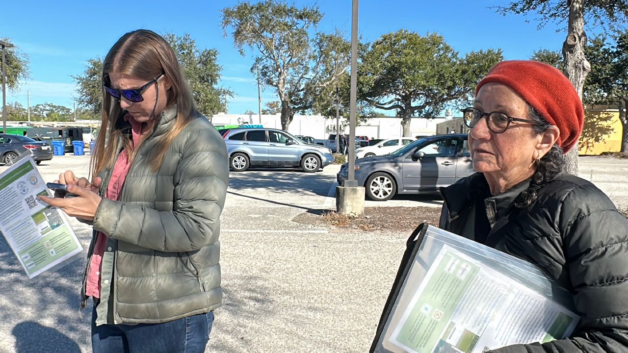 The team is doing an inventory of trees in the city. (Spectrum Bay News 9/Tyler O'Neill)