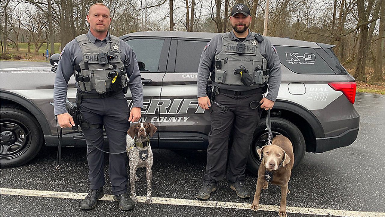 Deputy Gordon Killian with K9 Major Gamora and Deputy Jake Starnes with Major Treadstone