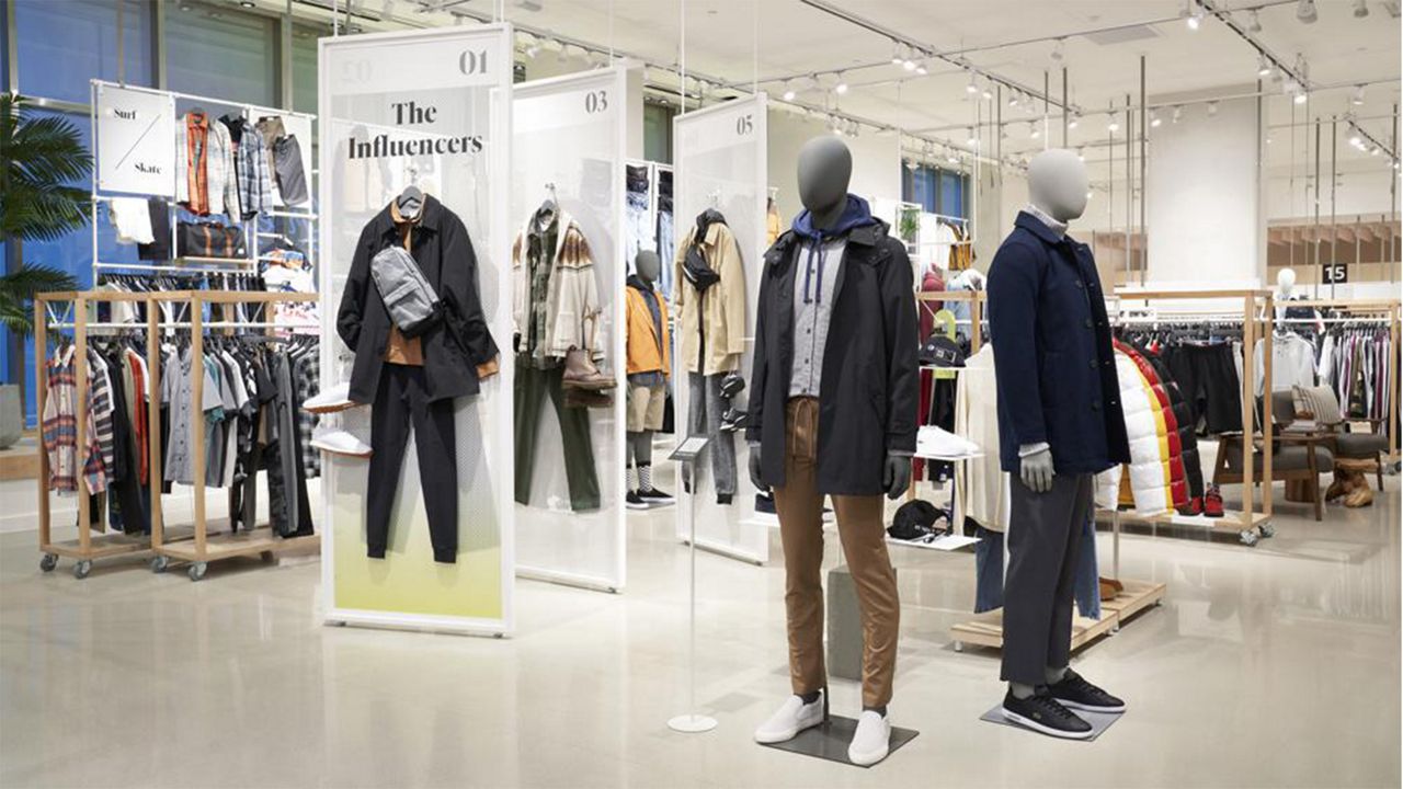 This image provided by Amazon, shows how clothing could be displayed at the company's new Amazon Style store concept. (Greg Montijo/Amazon via AP)