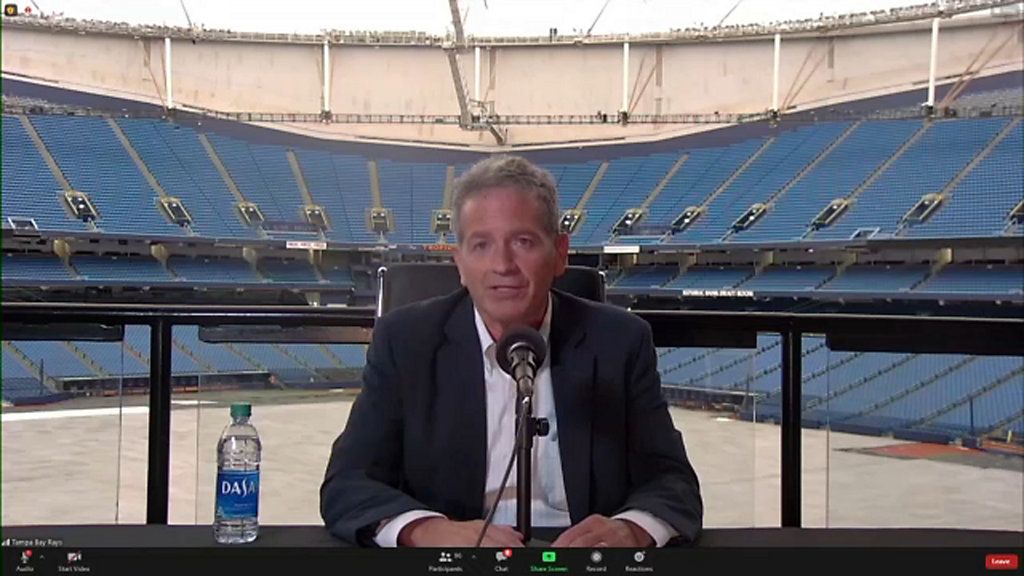 Tampa Bay Rays principal owner Stu Sternberg speaks to reporters on Thursday, Jan. 20, 2022. Sternberg is set to sell the franchise for a reported $1.7 billion. (Spectrum News)