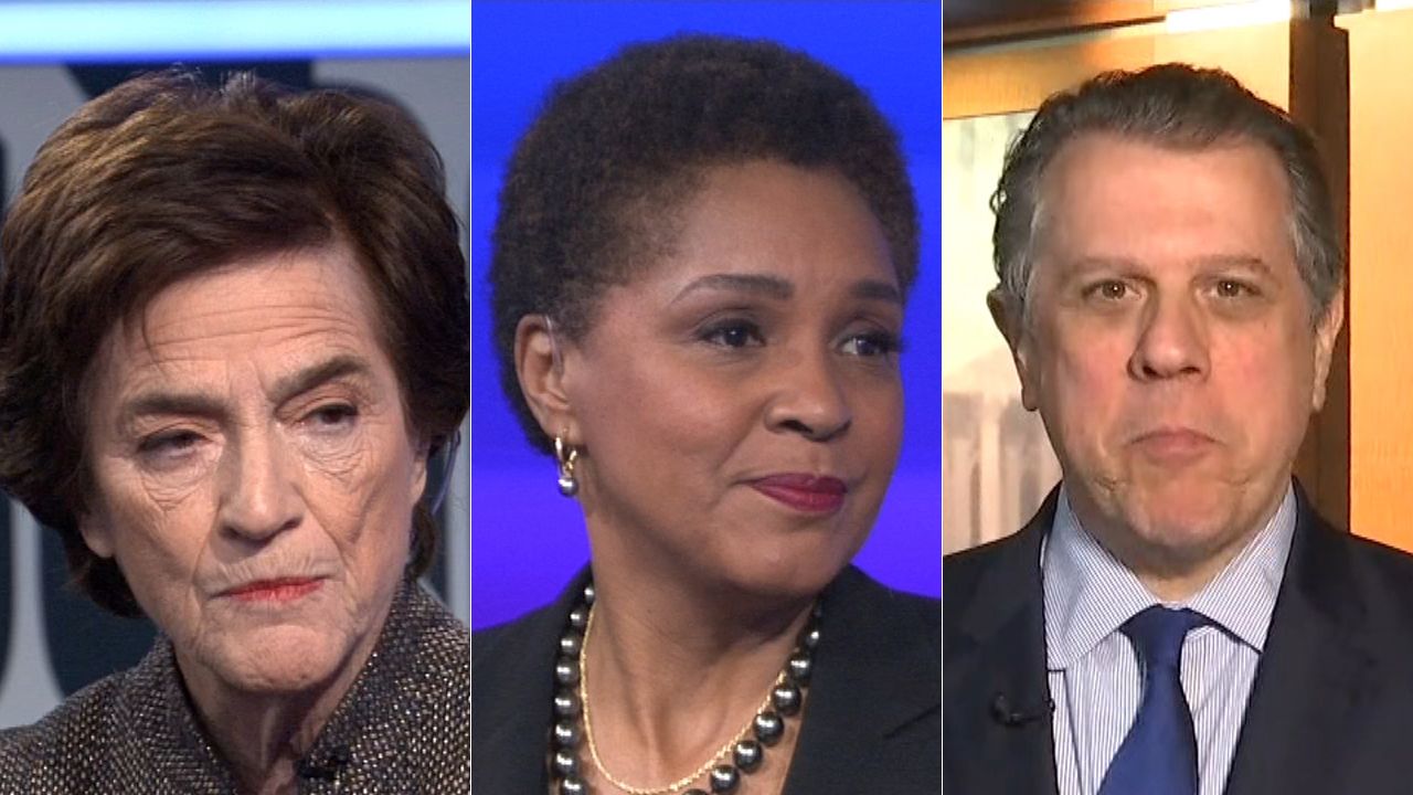 From left to right on the set of NY1 political show 