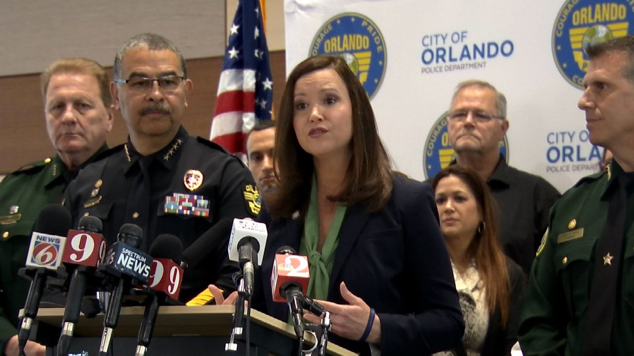 Florida Attorney General Ashley Moody at a Tuesday press conference on human trafficking. When asked about the Nicole Montalvo case, she doubled down on wanting to see justice served. (Spectrum News image)
