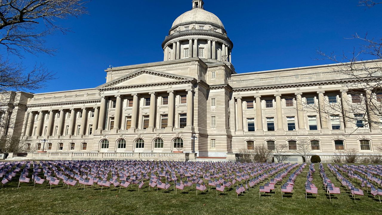Over 3,300 flags were placed on Capitol grounds on Jan. 22, 2021 to commemorate the Kentuckians lost to COVID-19.