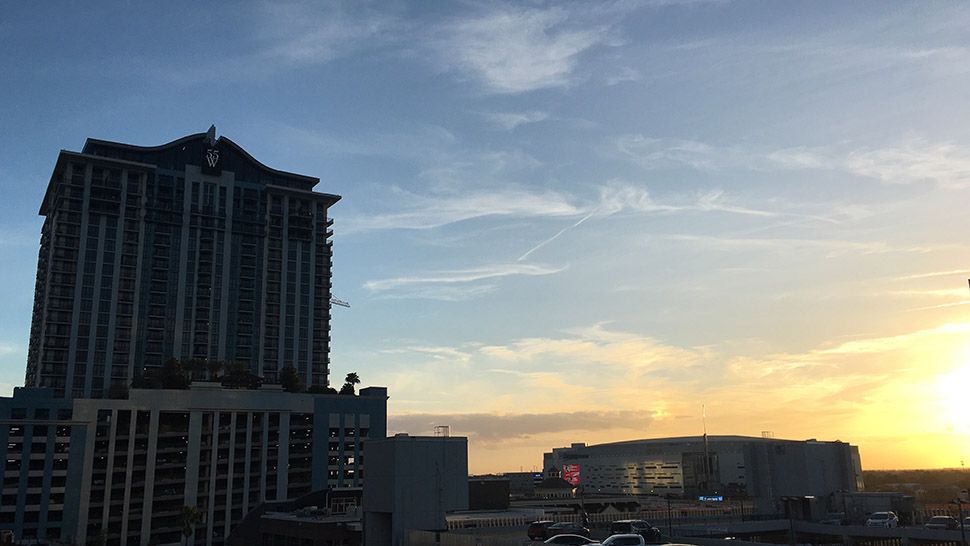 Submitted via the Spectrum News 13 app: Sunset in downtown Orlando, Tuesday, Jan. 22, 2019. (Bryan Karrick/Spectrum News 13)