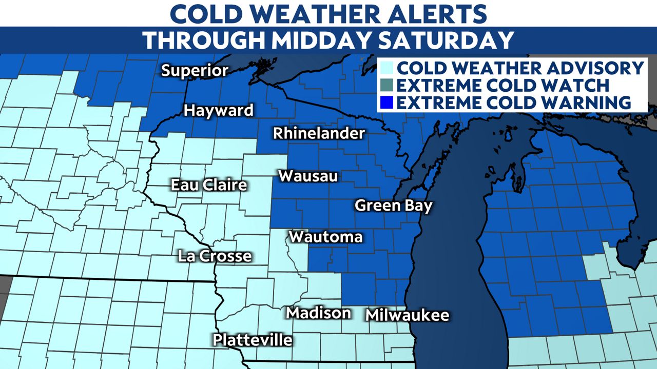 Dangerous cold across Wisconsin into the weekend