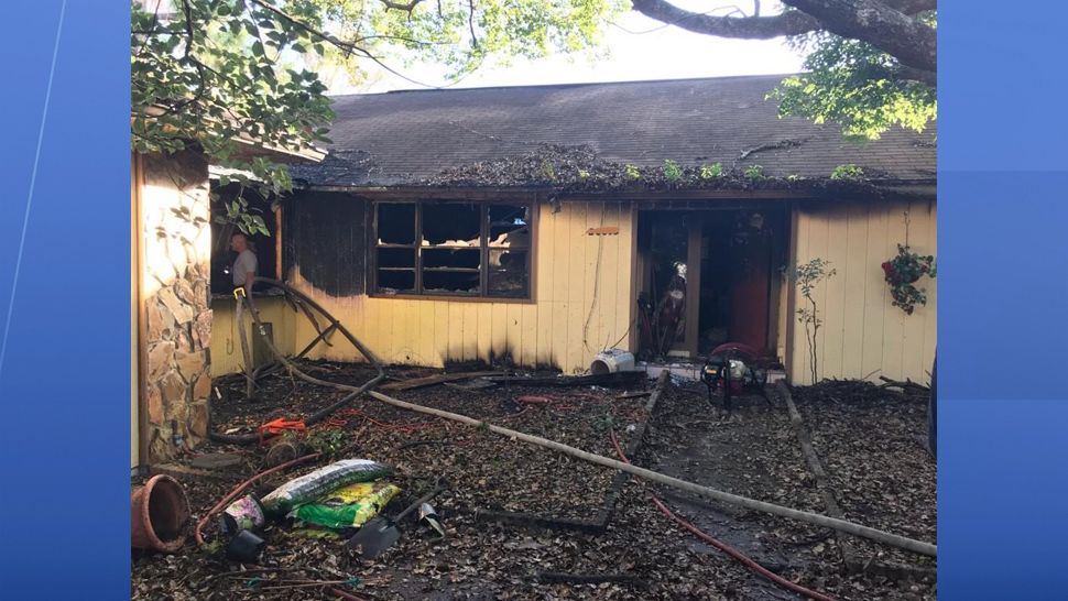 Hillsborough County Fire Rescue responded to a single-family house fire Wednesday morning where they found a menagerie of pets inside. (Courtesy of Hillsborough Fire Rescue)