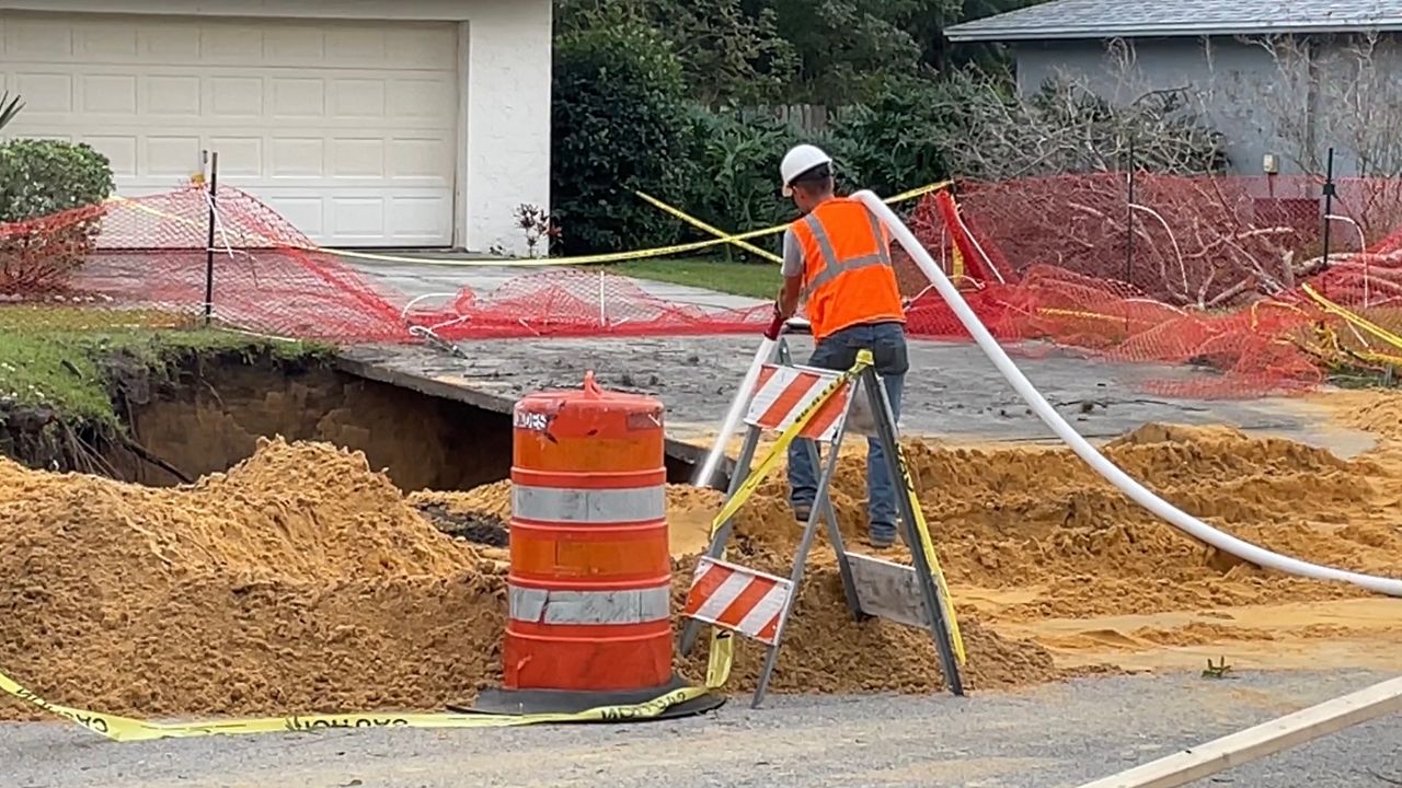 The Polk County Emergency Management Director says the county is prone to sinkholes, and as soon as it's safe, the family living here can return home. (Spectrum Bay News 9/Julia Hazel)