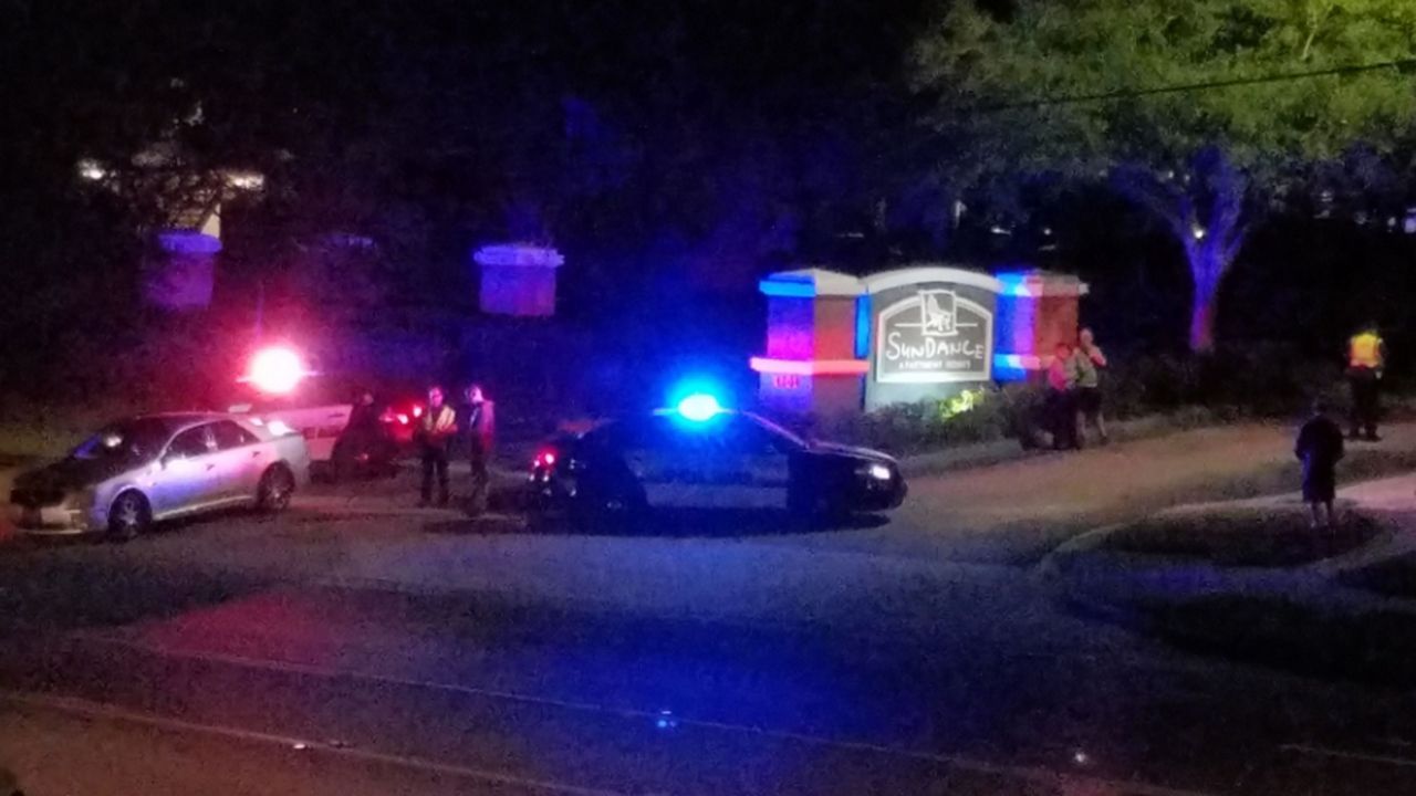 A death investigation is underway after a person was shot and killed Wednesday night at Sundance Apartments in Clermont. (Will Claggett/Spectrum News Staff)