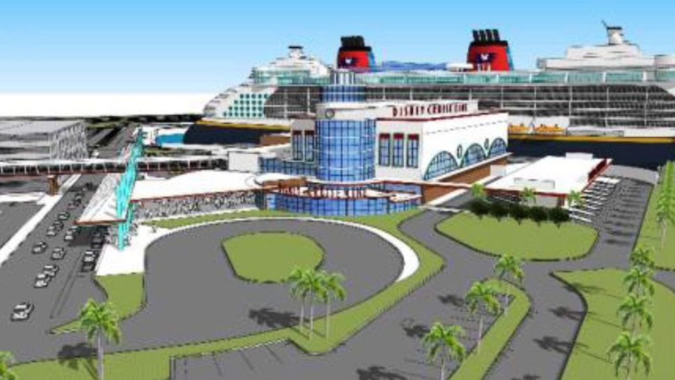 Renderings of a proposed renovation of Terminal 8 at Port Canaveral, which is used by Disney Cruise Line. (Courtesy Canaveral Port Authority)