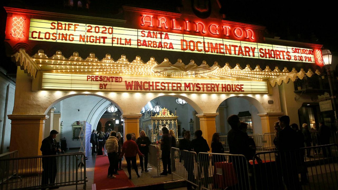 Moviegoers line up outside The Arlington Theatre to attend a Santa Barbara International Film Festival screening on Jan. 25, 2020, in Santa Barbara, Calif. (SBIFF)
