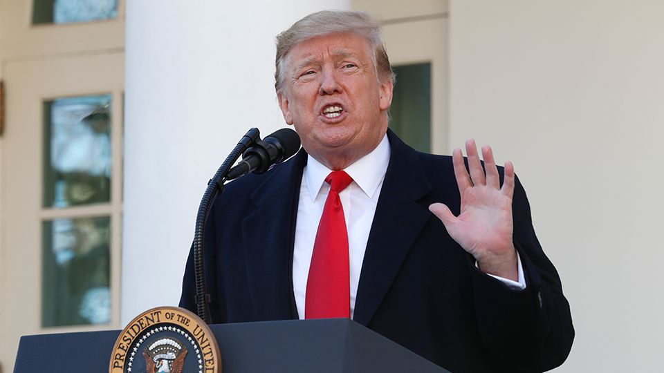 President Donald Trump speaks in the Rose Garden of the White House on Friday in Washington. (AP Photo/Jacquelyn Martin)