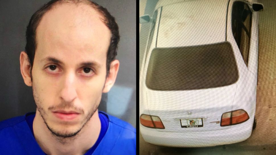 Grant Amato is wanted as a person of interest in a triple slaying case in Chuluota on Friday. Officials are asking the public's help in finding this white Honda Accord with custom license plate. (Seminole County Sheriff's Office)
