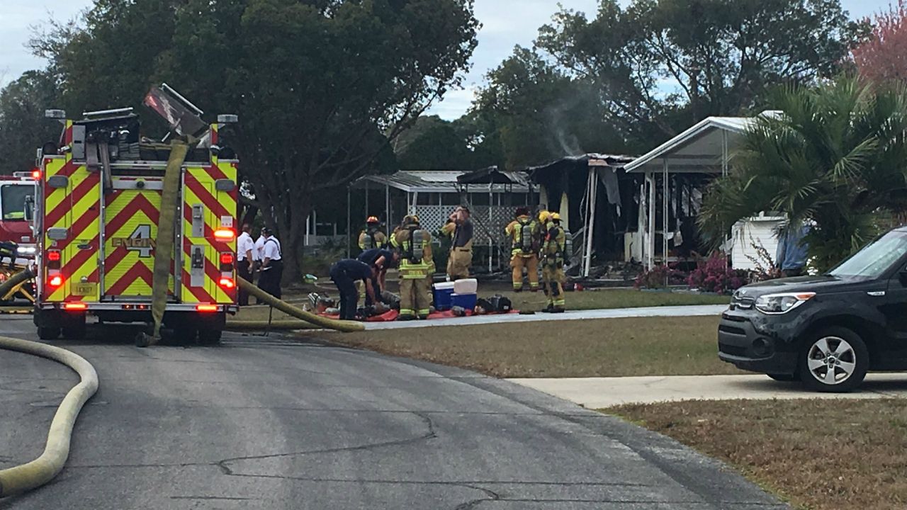 Mobile Home Fire, Explosions Reported in Brooksville