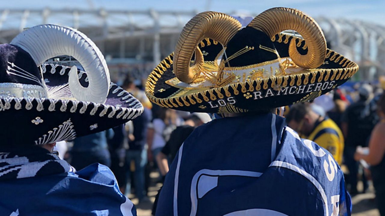 Rams Fan Wears Horns Hat Outside Editorial Stock Photo - Stock Image