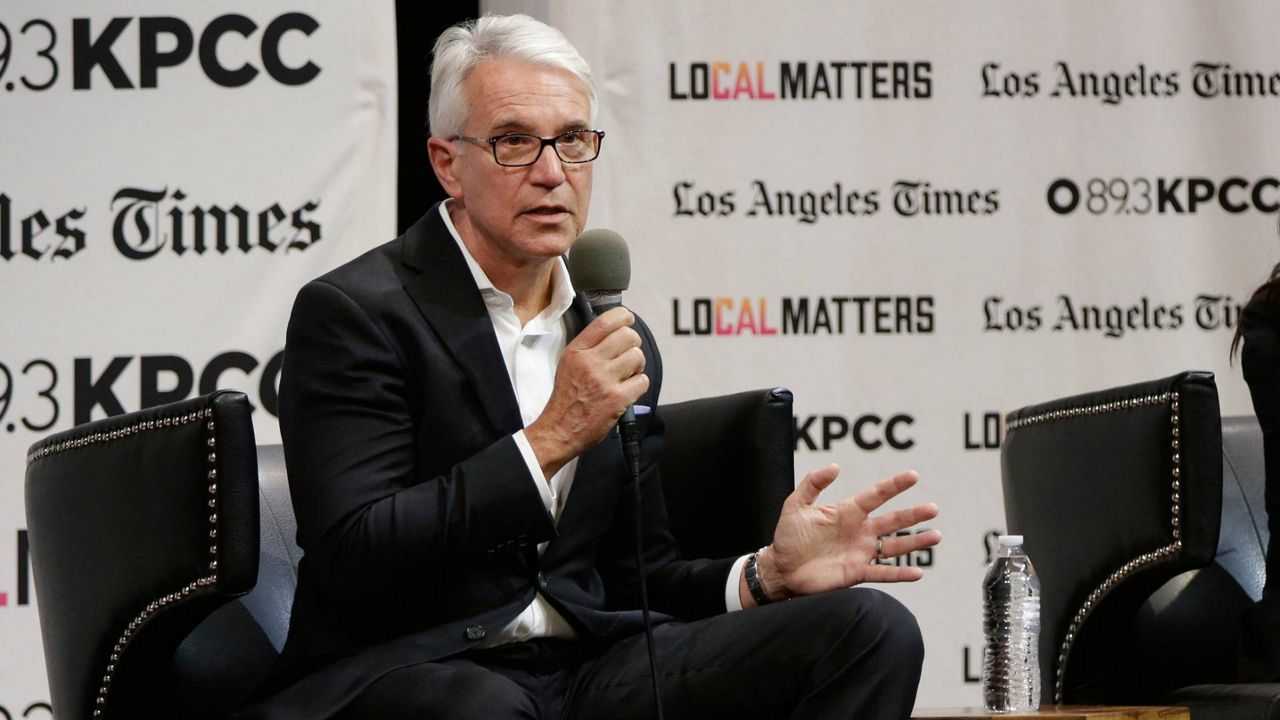 Former San Francisco District Attorney George Gascón participates at the Los Angeles District Attorney candidates debate presented by KPCC and LA Times at the Aratani Theatre Japanese American Cultural and Community Center in LA, Jan. 29, 2020. (AP Photo/Damian Dovarganes)