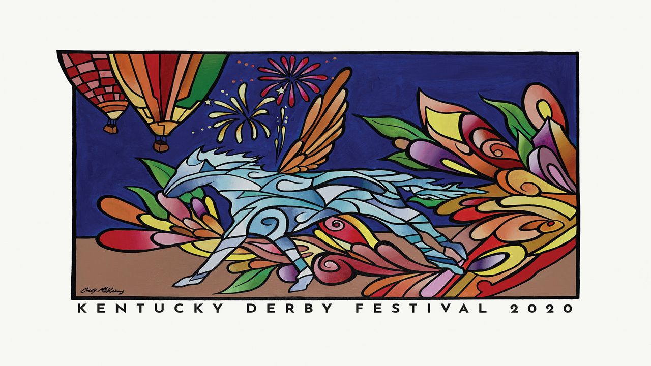 Bold Shapes and Colors Highlight 2020 Kentucky Derby Festival Poster