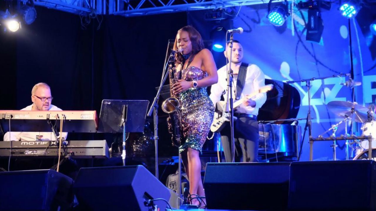 Jazmin Ghent was in Port au Prince for seven days in January. She performed twice at the International Jazz festival there.