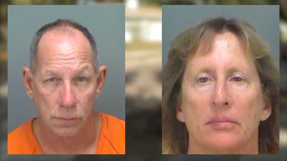 Thomas Lewis, 58, and Penny Snoots, 56, were both charged with misdemeanor lewd and lascivious behavior. (Courtesy of Pinellas County Jail)